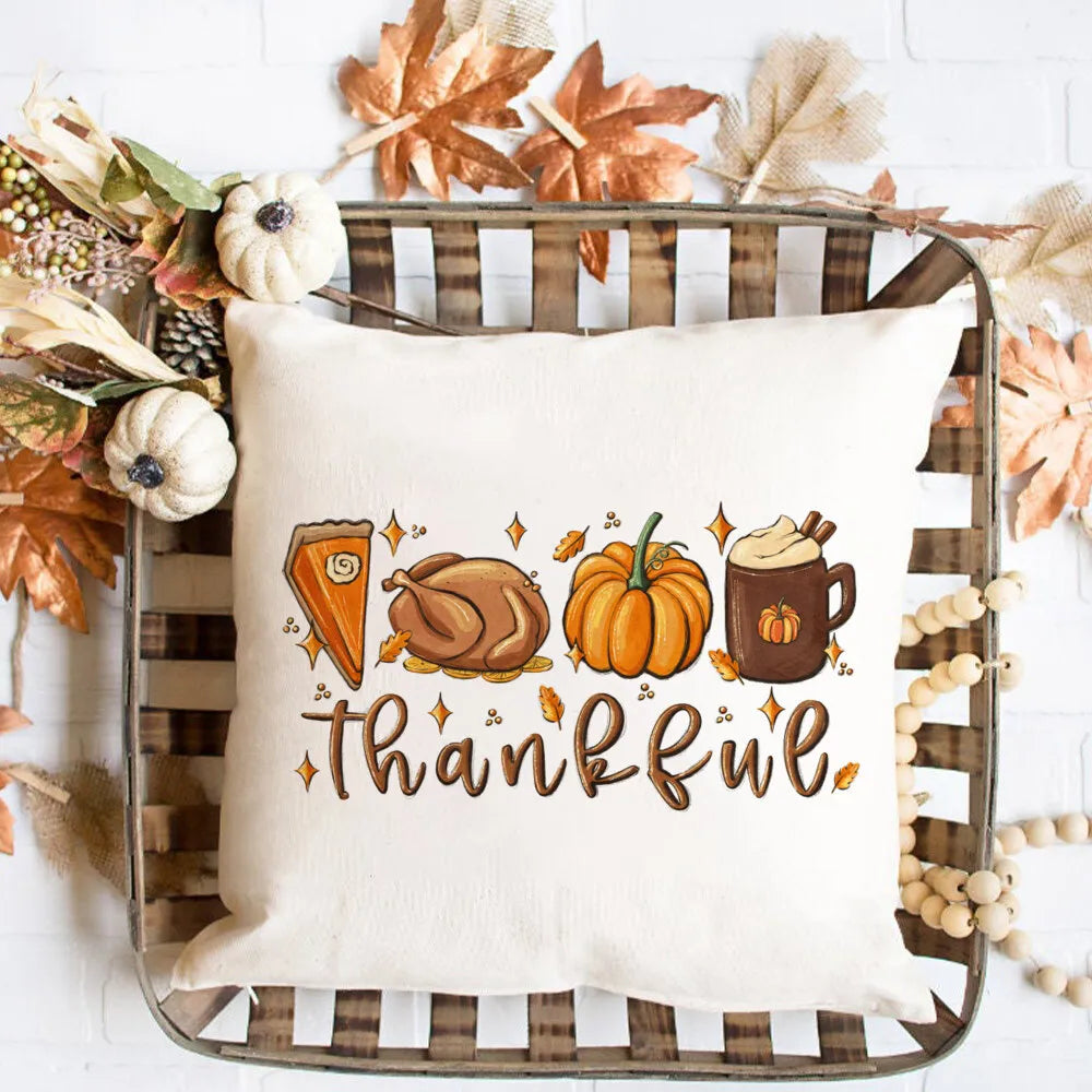Fall Couch Cover Autumn Cushion Pumpkin Spice and Everything Nice Fall Home Decor Boho Autumn Pillowcover Fall Flowers Cushion