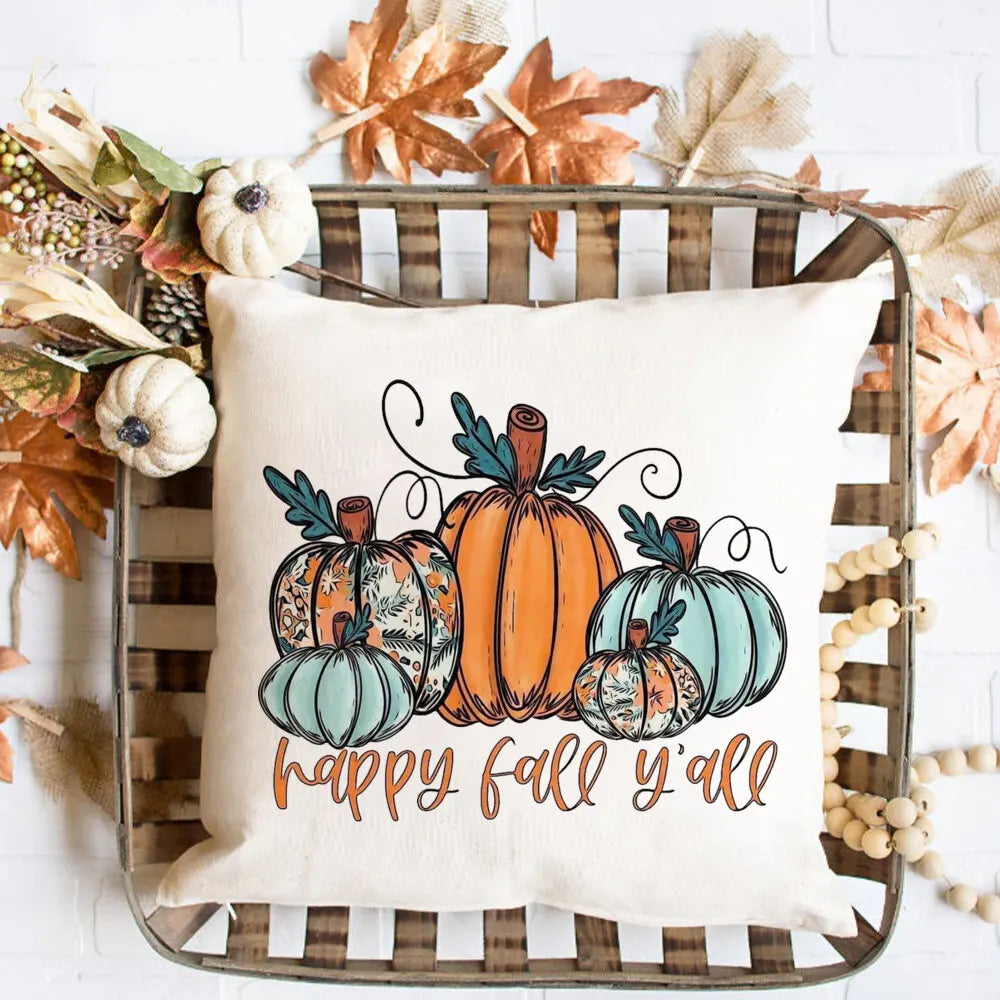 Fall Couch Cover Autumn Cushion Pumpkin Spice and Everything Nice Fall Home Decor Boho Autumn Pillowcover Fall Flowers Cushion
