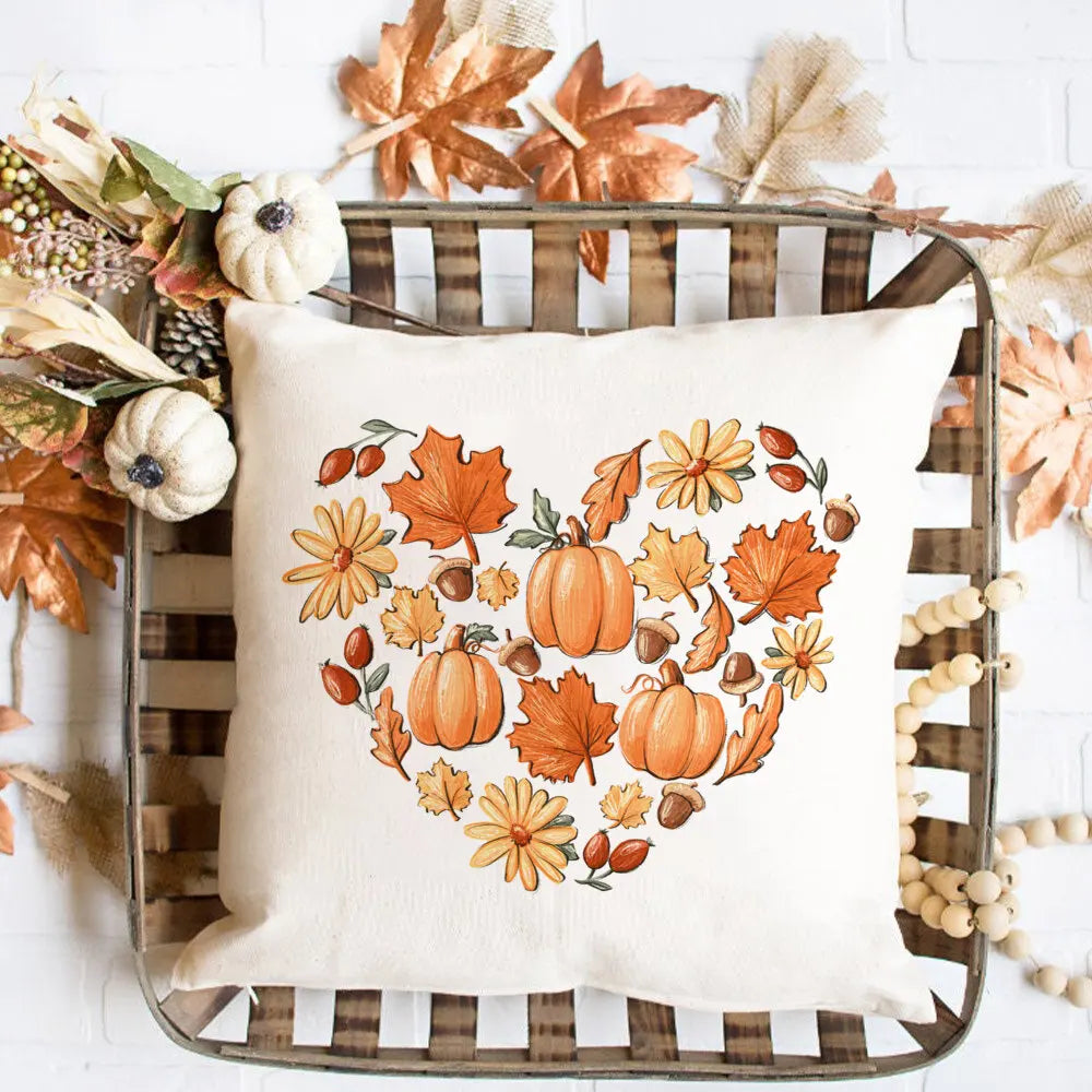Fall Couch Cover Autumn Cushion Pumpkin Spice and Everything Nice Fall Home Decor Boho Autumn Pillowcover Fall Flowers Cushion