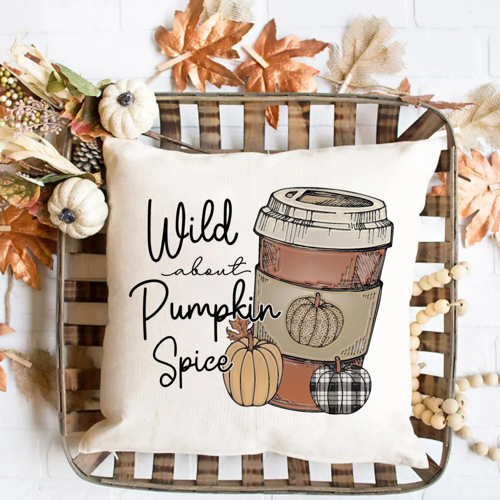 Fall Couch Cover Autumn Cushion Pumpkin Spice and Everything Nice Fall Home Decor Boho Autumn Pillowcover Fall Flowers Cushion
