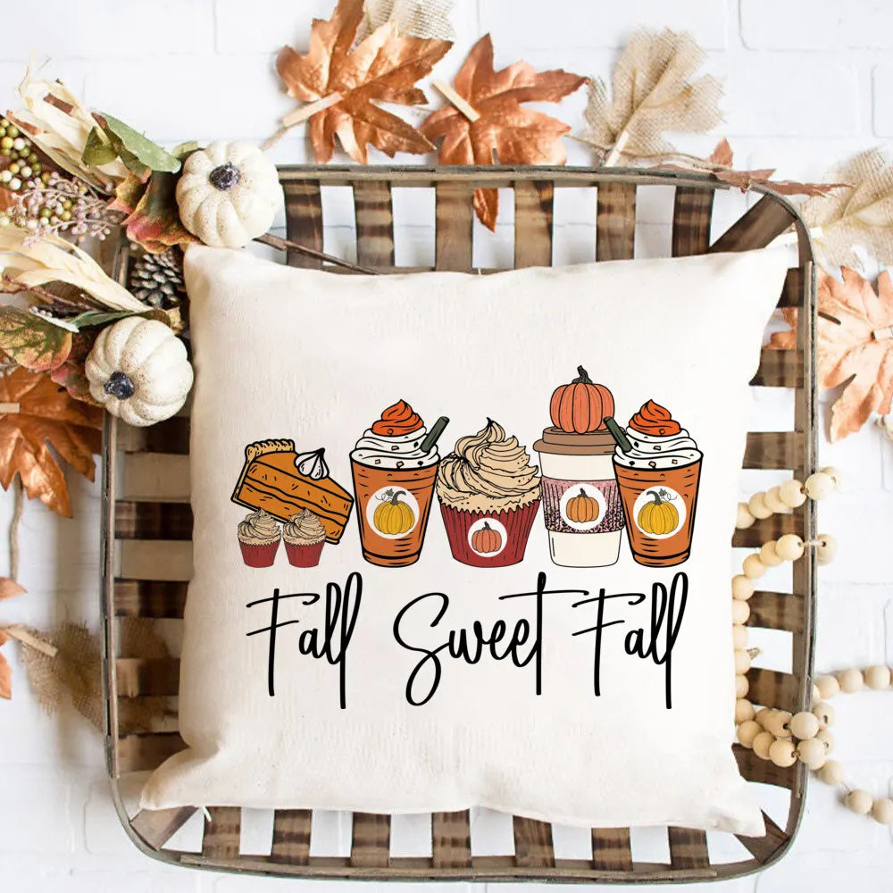 Fall Couch Cover Autumn Cushion Pumpkin Spice and Everything Nice Fall Home Decor Boho Autumn Pillowcover Fall Flowers Cushion